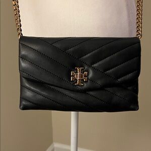 Tory Burch Kira Black Quilted Bag with Gold Chain